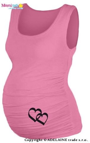 Mamitati Top, tielko Dana s potlačou srdiečok - púdrovo ružovej, vel´. L/XL, D19