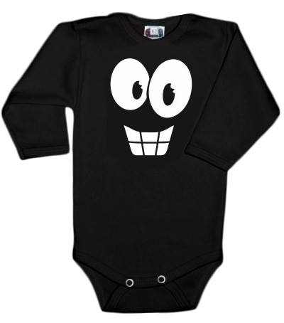 DEJNA Body dlhý rukáv s Tvárou - čierne, veľ. 92-#Velikost koj. oblečení;92 (18-24m)