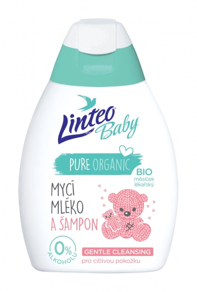 Umývacie mlieko a šampón BIO nechtíkom lekárskym LINTEO BABY