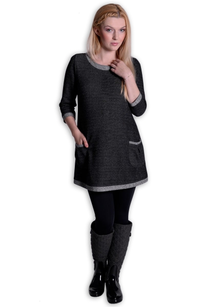 Tehotenské šaty Danny 3/4 rukáv - granat veľ. L/XL