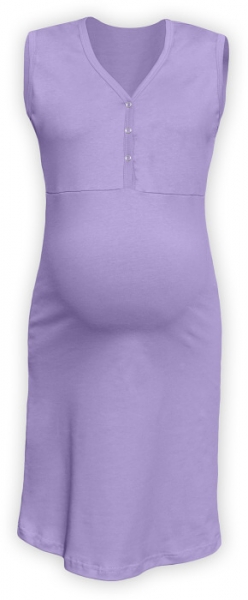 JOŽÁNEK Tehotenská, dojčiace nočná košeľa PAVLA bez rukávu - lila-#Velikosti těh. moda;L/XL (FARBA:)