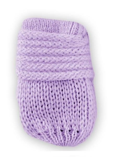 BABY NELLYS Zimné pletené dojčenské rukavičky - lila