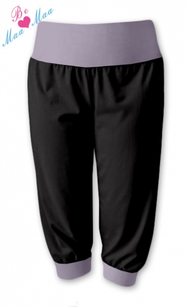 Be MaaMaa Športové 3/4 legíny CAPRI - čierne / sivá-#Velikosti těh. moda;S/M