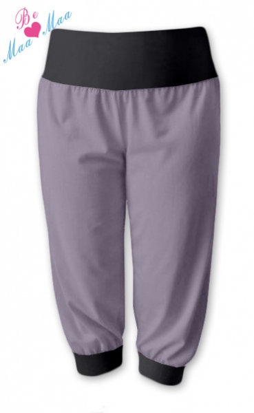 Be MaaMaa Športové 3/4 legíny CAPRI - sivá / čierna-#Velikosti těh. moda;S/M