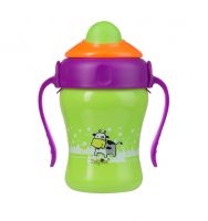 BabyOno Hrnček zelený so slamkou 220ml