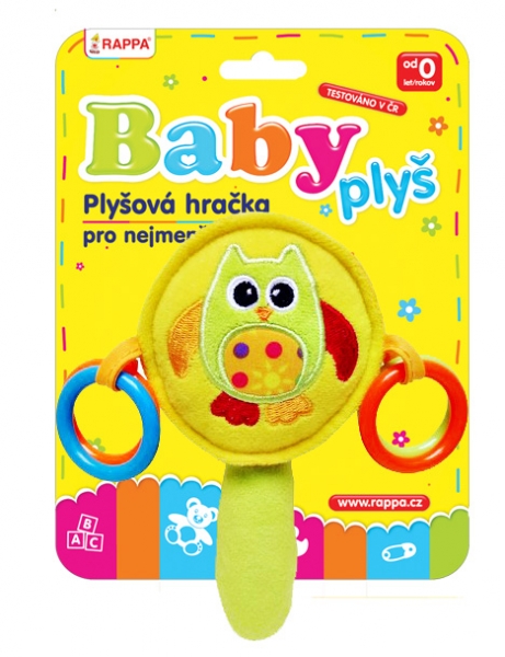 Rappa Hrkálka plyšové baby sova s (HRKáLKA PLYšOVé SOVA BUBIENOK - 1KS)