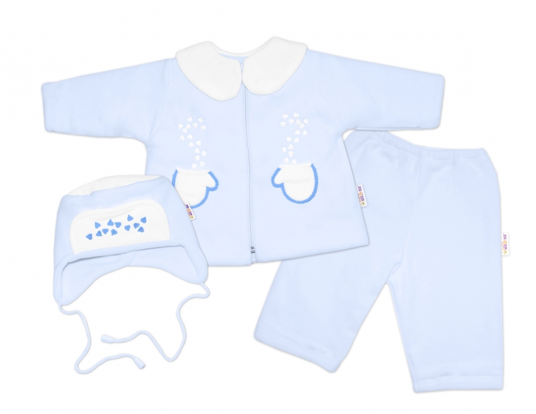 Kabátik, čiapočka a nohavice Baby Nellys ®- sv. modrá