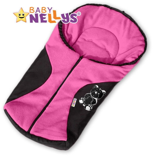 Fusak nielen do autosedačky Baby Nellys ® POLAR - sv. ružový medvedík