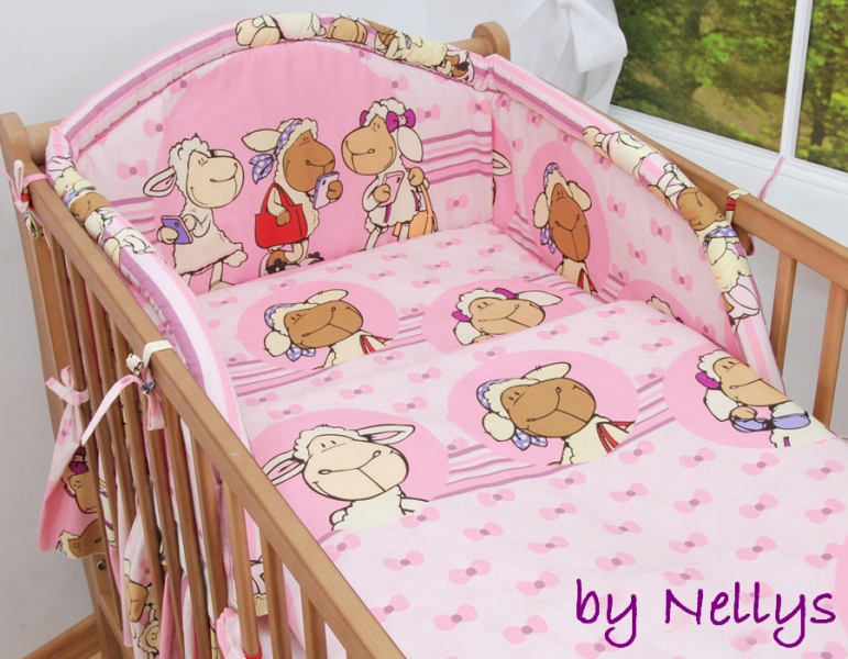 Baby Nellys Bavlnené obliečky Ovečka Jolly ružová, 135x100 cm-#Velikost povlečení;135x100 (OBLIEčKY)