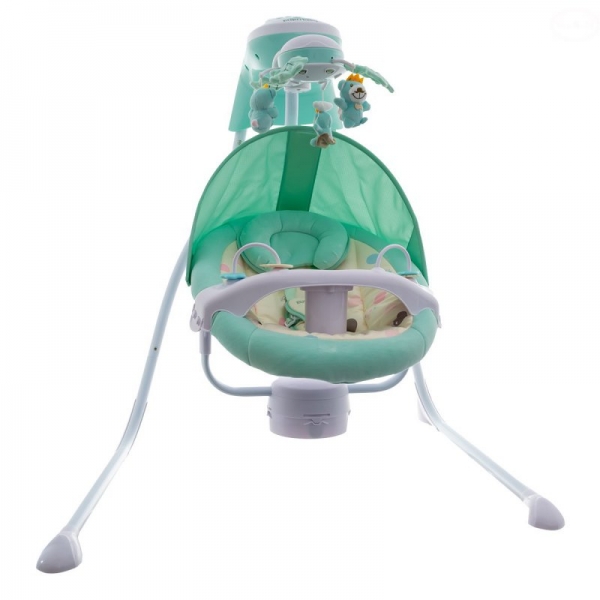 Euro Baby Detská elektrická hojdačka a ležadlo - zelené  D19 (EB321, APRÍL 2019)