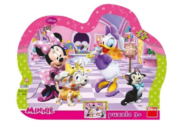 Teddies Puzzle doskové Minnie a maznáčikovia kontúra 35x28cm 25 dielikov
