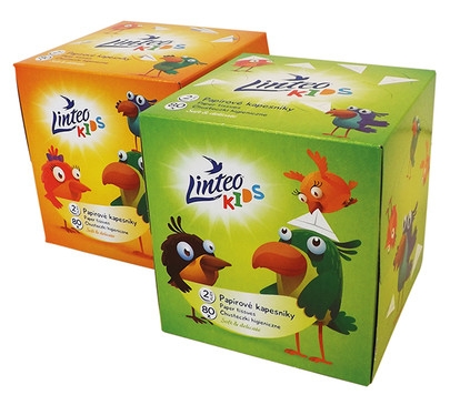 Papierové vreckovky Linteo Kids BOX 80ks