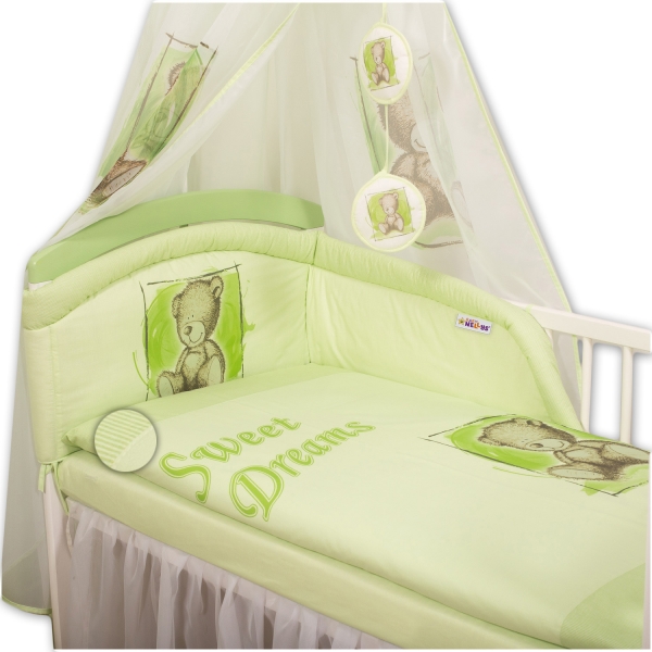 Baby Nellys Obliečky Sweet Dreams by Teddy - zelený
