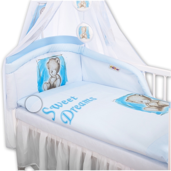 Baby Nellys Obliečky Sweet Dreams by Teddy - modrý