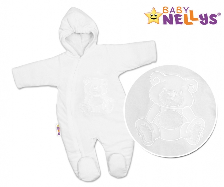 Kojenecká kombinézka/overal Medvedík Teddy - biela, veľ 74