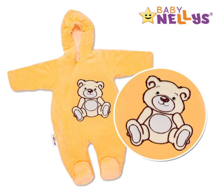Kojenecká kombinézka/overal Medvedík Teddy - lososová, veľ 74