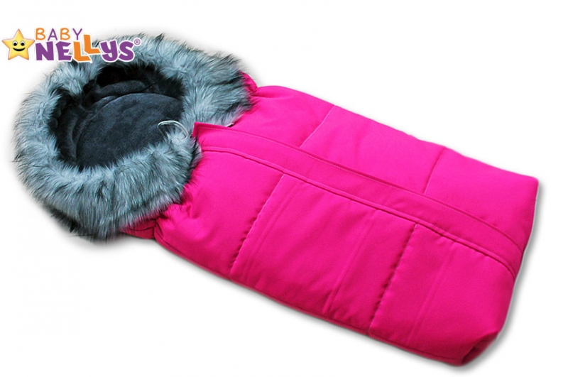 Fusak nielen do autosedačky Baby Nellys ® Eskymo s kožušinkou LUX (FARBA: RůžOVá/AMARANTOVá)