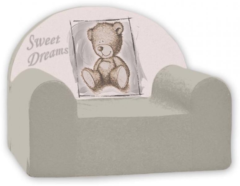 Dětské křesílko/pohovečka Nellys ® - Sweet Dreams by TEDDY -  šedé (SWEET DREAMS BY TEDDY -  šEDé)