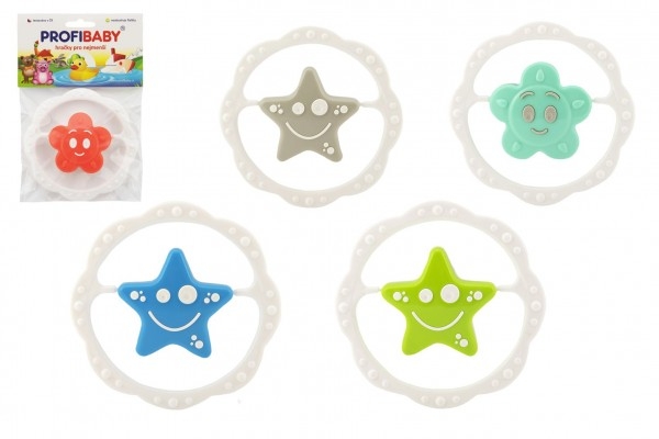 Teddies Chrastítko hvězda plast 13cm asst 4 barvy v sáčku