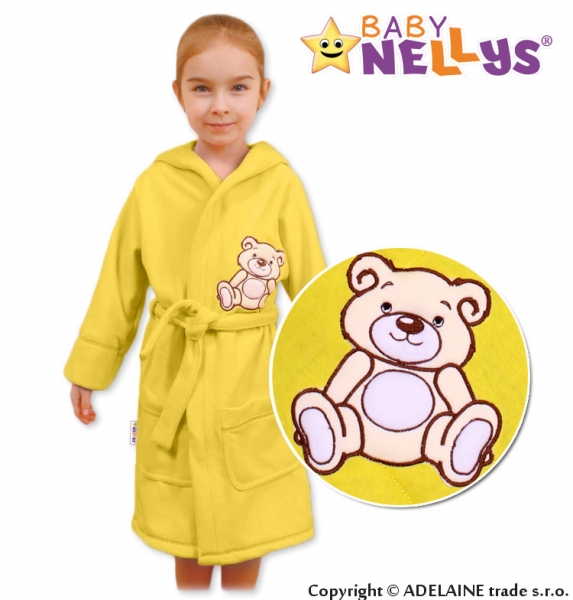 Baby Nellys Detský župan - Medvedík Teddy - krémový, veľ. 86/92