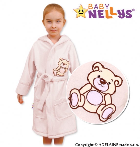 Baby Nellys Detský župan - Medvedík Teddy - smotanový, veľ. 86/92