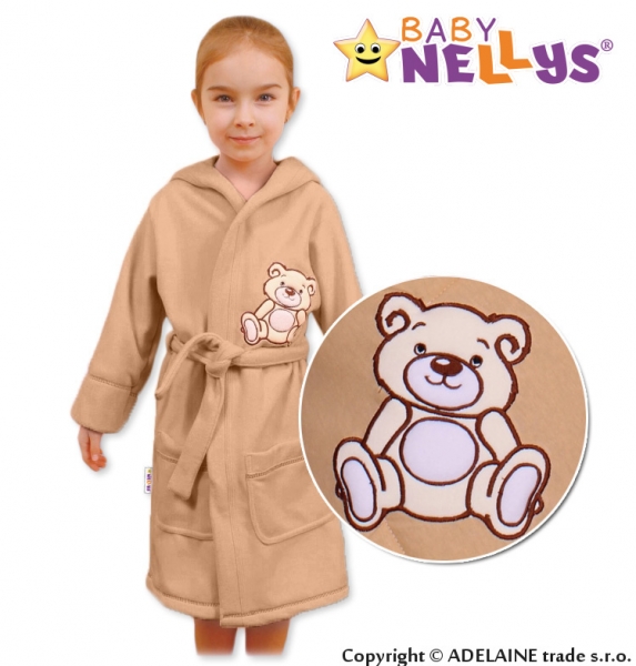 Baby Nellys Detský župan - Medvedík Teddy - bežová, veľ. 86/92