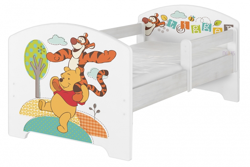 BabyBoo Detská posteľ Disney - Medvídek PÚ a tigrík, 140x70 cm