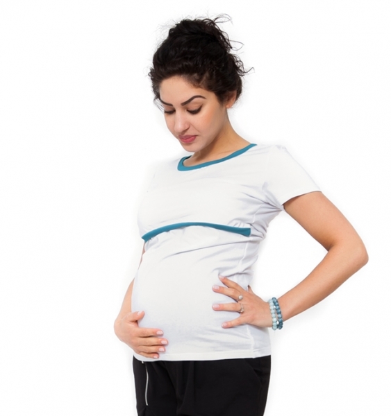 Tehotenské a dojčiace tričko ALDONA - biele