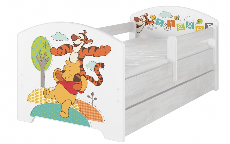 BabyBoo Detská postel Disney s šuplíkom - Medvedík PÚ, D19
