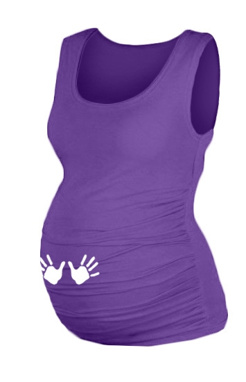 Be MaaMaa Top, tielko Dana s potlačou Ručičiek - fialová, vel. L/XL, D19
