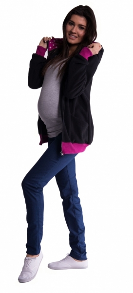 Be MaaMaa Mikina s kapucňou nielen pre tehotné - čierna-#Velikosti těh. moda;S/M