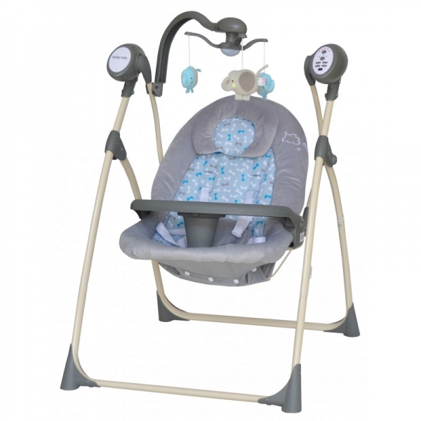Lehátko - hojdačka s kolotočom Baby Mix - šedé (LEHáTKO - HOJDAčKA, FARBA: šEDá, SW102RC)