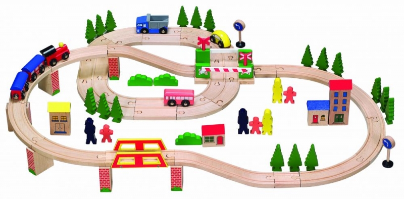 Drevená autodráha ECO TOYS - 75 dielikov (K.: HJD93940)