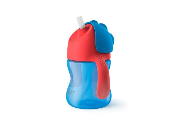 AVENT Hrnček so slamkou 200ml - modrý