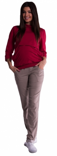 Be MaaMaa Tehotenské nohavice -  béžové-#Velikosti těh. moda;L (40)
