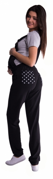 Be MaaMaa Tehotenské teplákové nohavice s trakmi - bordó-#Velikosti těh. moda;XL (42)