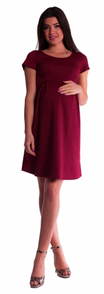 Be MaaMaa Tehotenské šaty - bordó-#Velikosti těh. moda;XS (32-34)