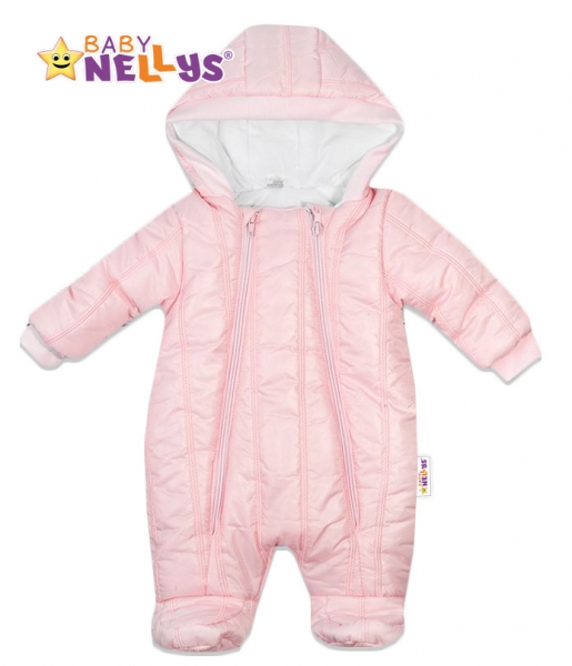 Kombinézka s kapucňu Lux Baby Nellys ®prošívaná - sv. růžová, veľ. 62