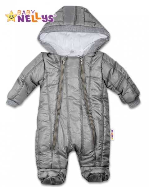 Kombinézka s kapucňu Lux Baby Nellys ®prešívaná - sivý, veľ. 74