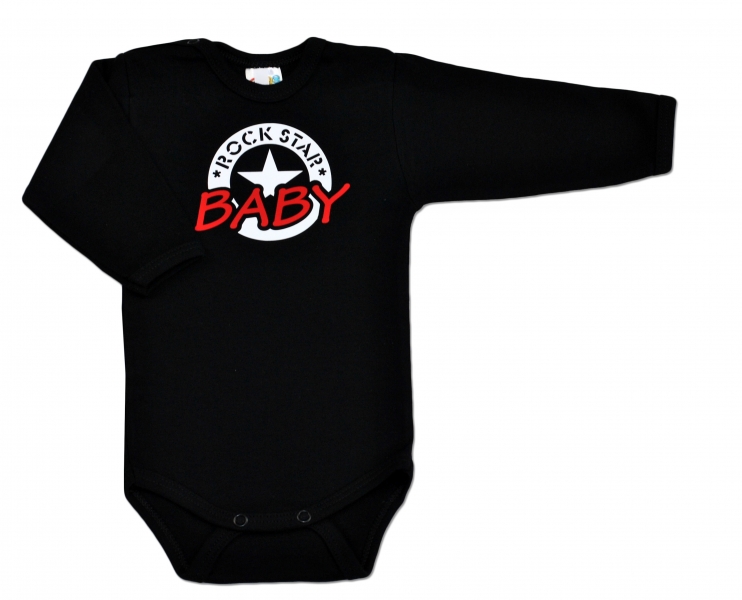 DEJNA Body ROCK STAR BABY dl. rukáv - čierne, veľ. 86