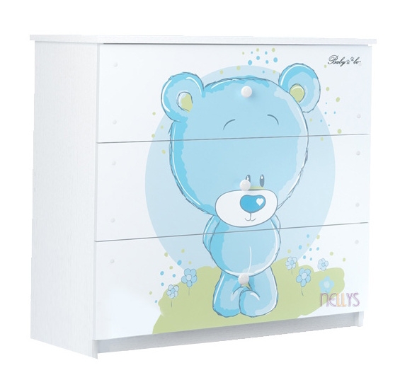 BabyBoo Detská komoda - Medvedík STYDLÍN modrý, D19