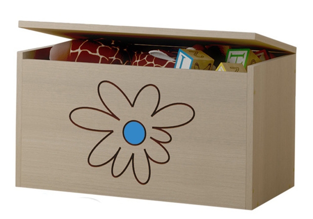 BabyBoo Box na hračky, truhlička Kvetinka modrá