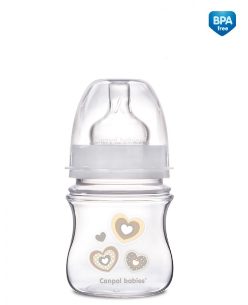 Antikoliková fľaštička Newborn Canpol Babies - srdiečko (KAT. 35/216, FARBA: BIELá, CANPOL BABIES,)
