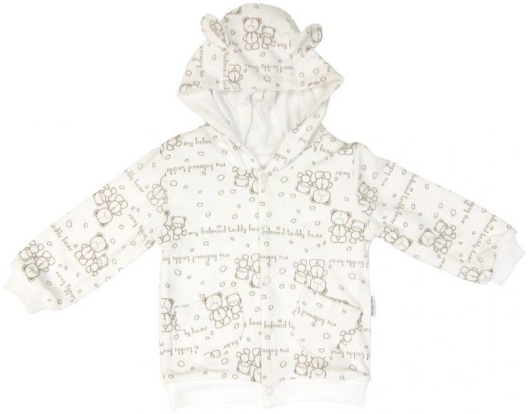 Mikina s kapucňou MAMATTI Baby Bear TEDDY (VEL. 98, FARBA SMOTANOVá, BB8812, KOLEKCIA: BABY BEAR)