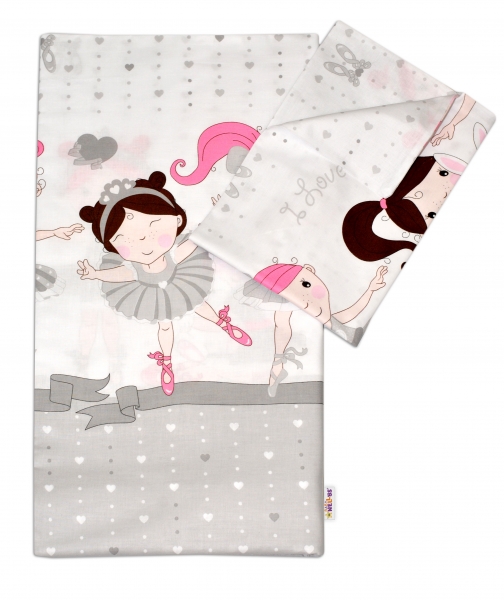 Bavlnené obliečky Princess Baby Nellys - sivá (VZOR: PRINCESS, ROZMER: 120X90, 2D)