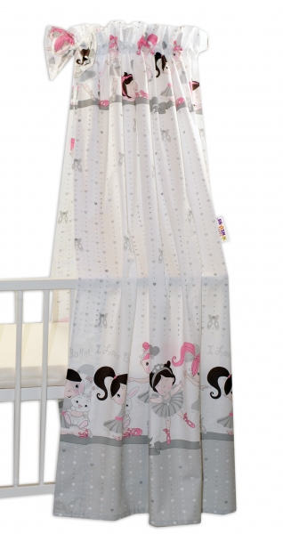 Nebesa z celej látky Princess Baby Nellys - sivá (VZOR: PRINCESS)