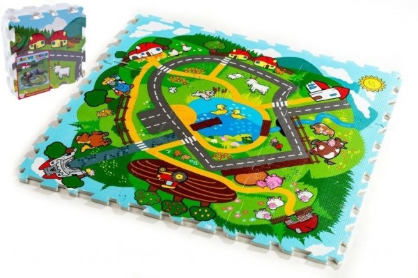 Teddies Pěnové puzzle Město Moje první zvířátka 30x30x1,2cm 9ks MPZ