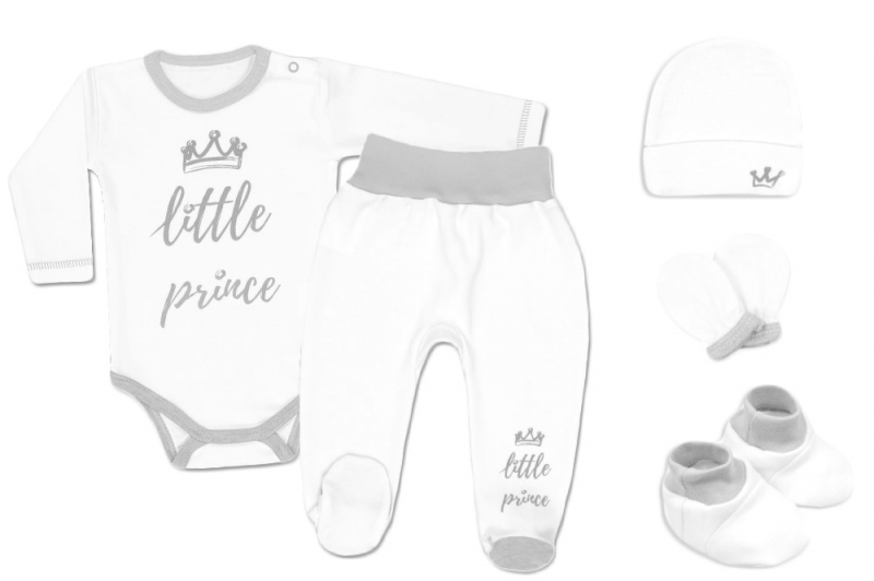 Baby Nellys Súpravička do pôrodnice Princ - biely, veľ. 56