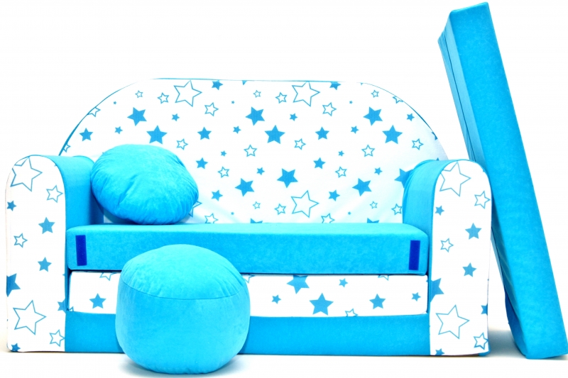 Rozkladacia detská pohovka Nellys ® 85R - Magic stars - modré