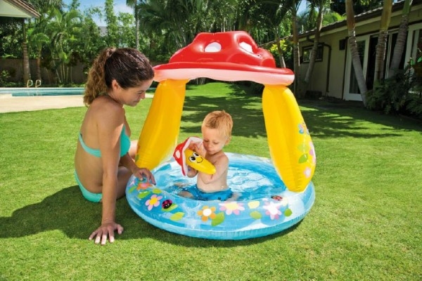 Teddies Bazén nafukovací baby muchotrávka 102x89cm od 1-3 rokov (1 KS, OD 1-3 ROKOV)